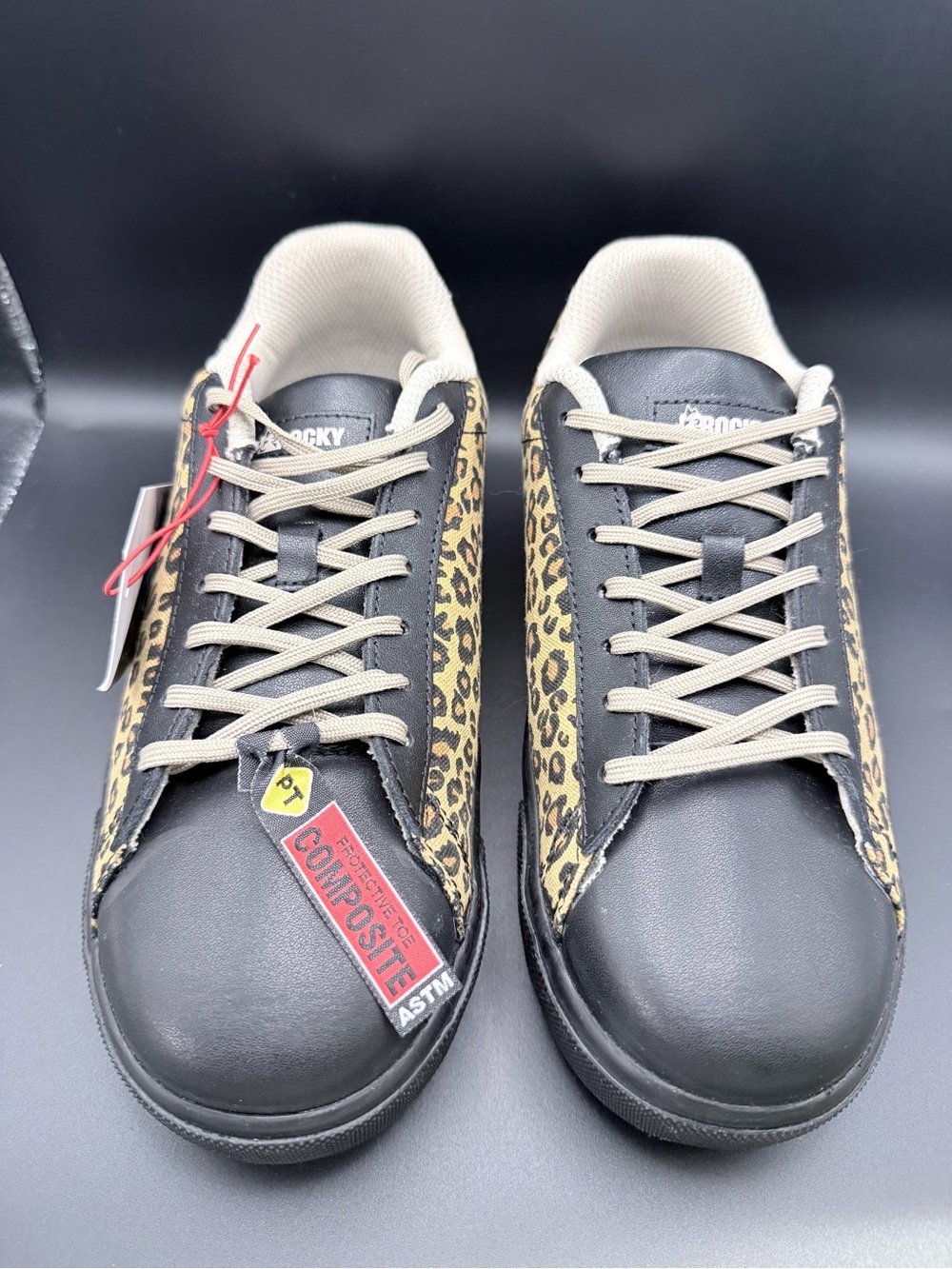 Rocky - Black & Leopard Composite Toe Slip Resistant Sneakers
